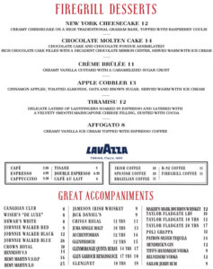Our Menu Firegrill Restaurant Bar